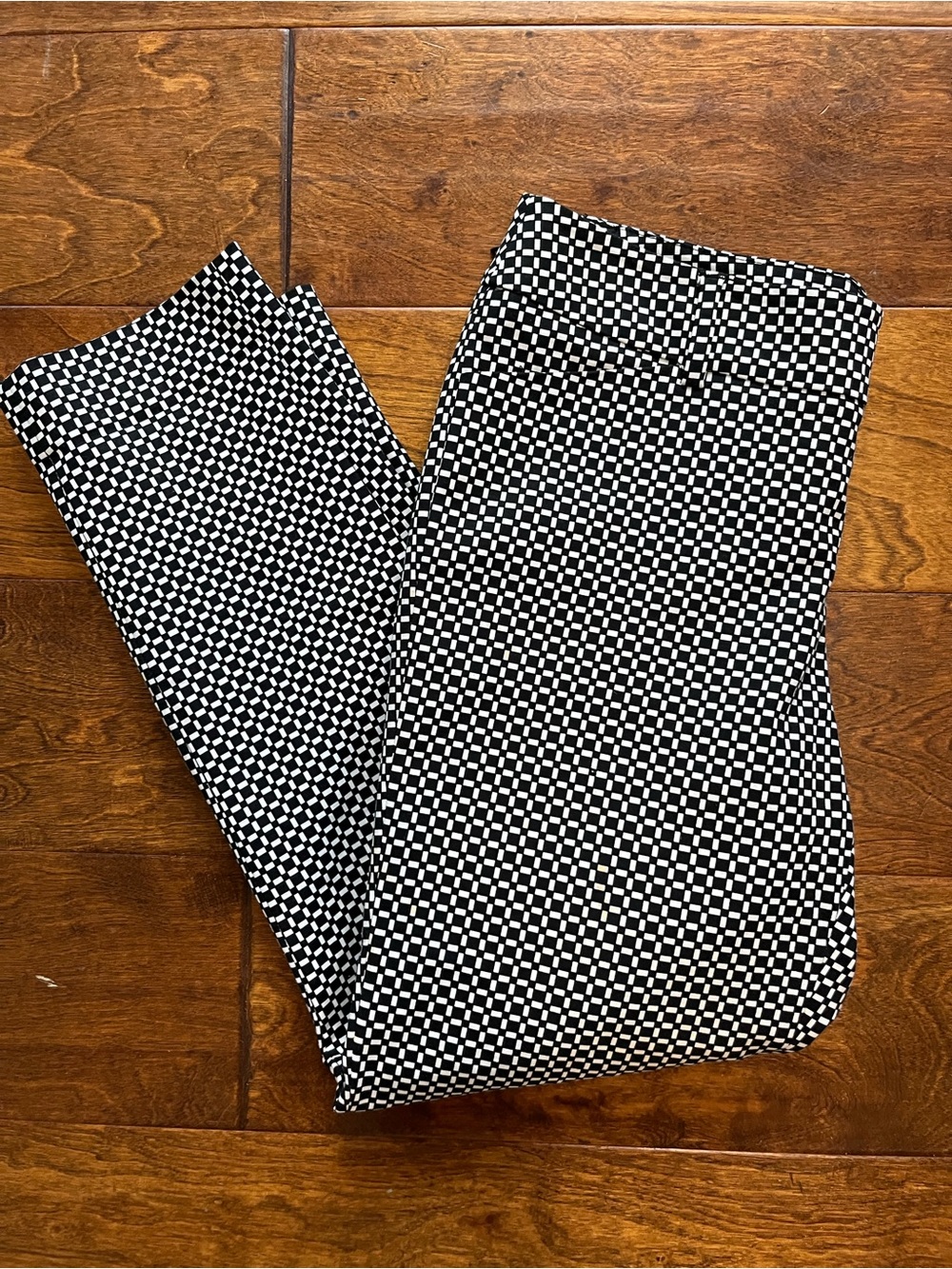 White House Black Market Black & White Checkered Trousers